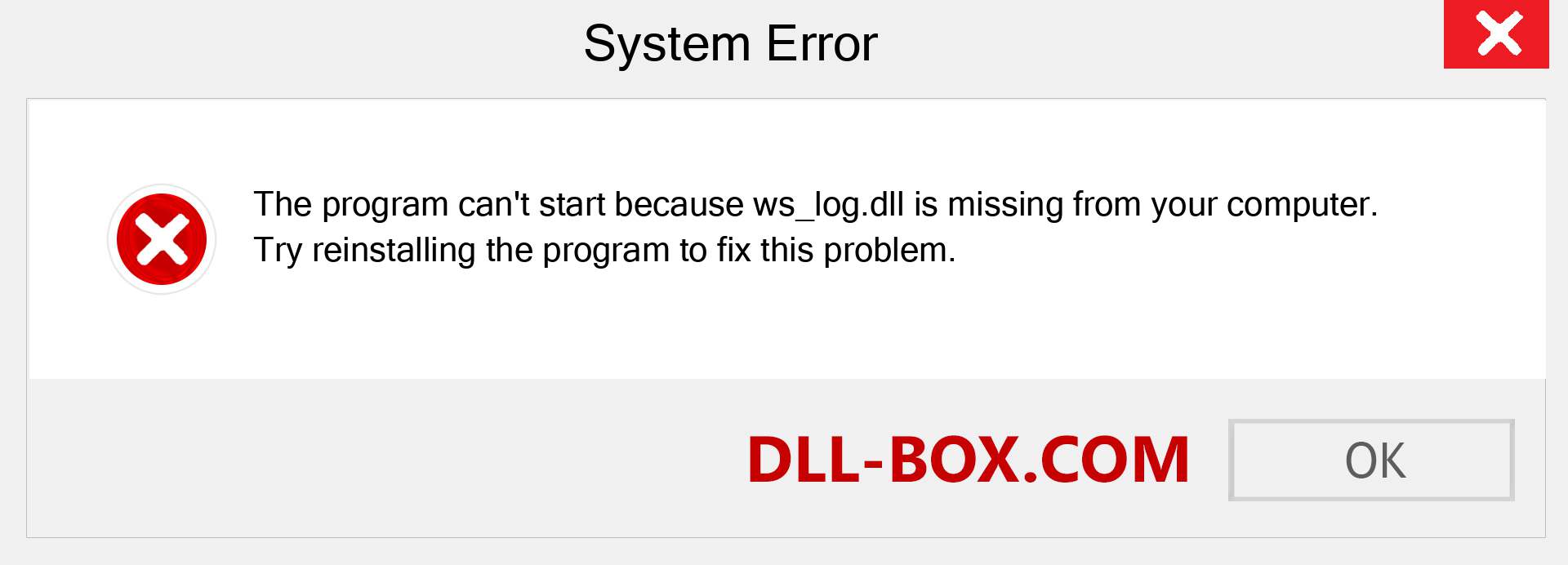  ws_log.dll file is missing?. Download for Windows 7, 8, 10 - Fix  ws_log dll Missing Error on Windows, photos, images