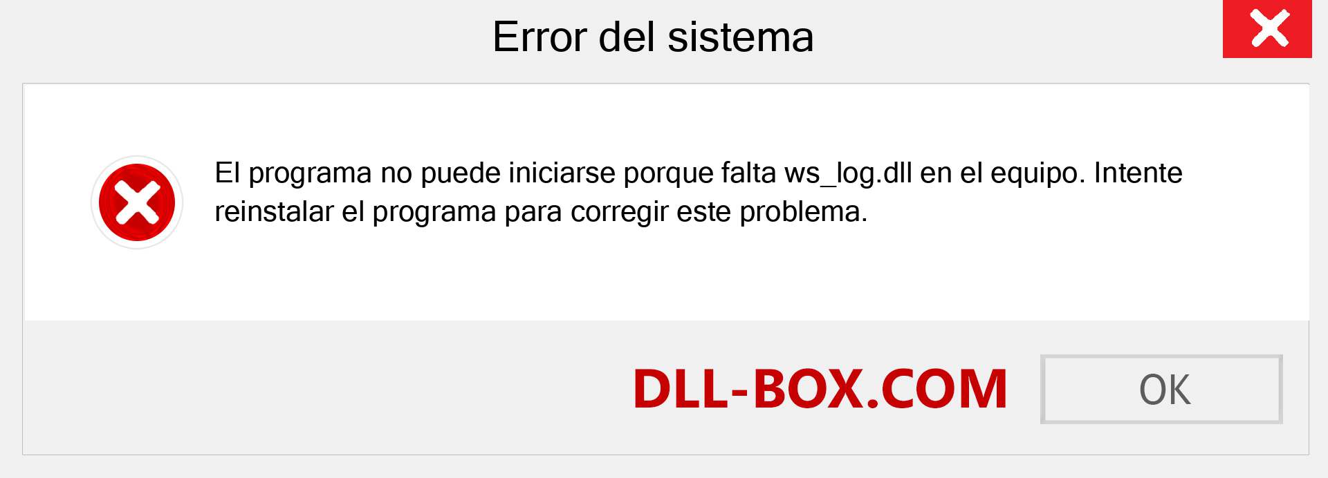 ¿Falta el archivo ws_log.dll ?. Descargar para Windows 7, 8, 10 - Corregir ws_log dll Missing Error en Windows, fotos, imágenes