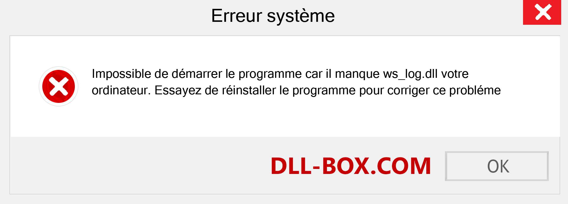 Le fichier ws_log.dll est manquant ?. Télécharger pour Windows 7, 8, 10 - Correction de l'erreur manquante ws_log dll sur Windows, photos, images